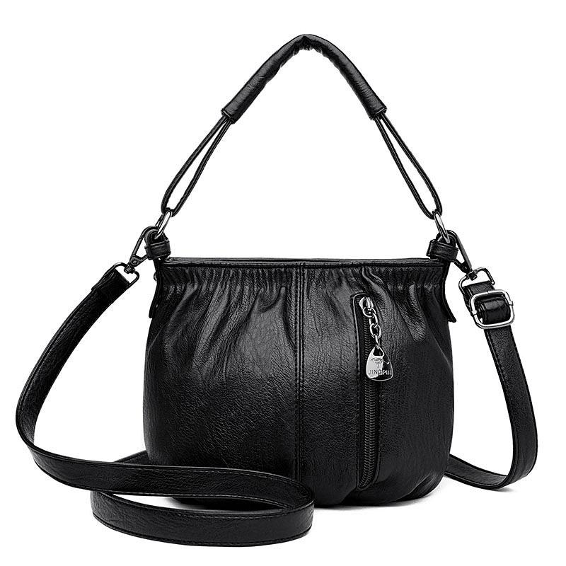 Ruffled Bag Women's Large Capacity Handbag, Simple Shoulder Bag for Women, Crossbody Bag