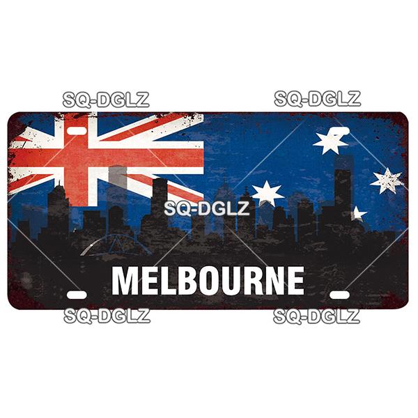 [SQ-DGLZ] Famous City License Plate Metal Sign Vintage Plaque Country Tin Sign Wall Decor Bar Decor Travel Poster
