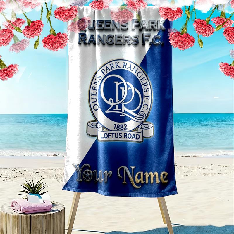 Name Custom Queens Park Rangers Print Beach Towel, Large Soft Quick Dry Towel for Beach Camping Swimming