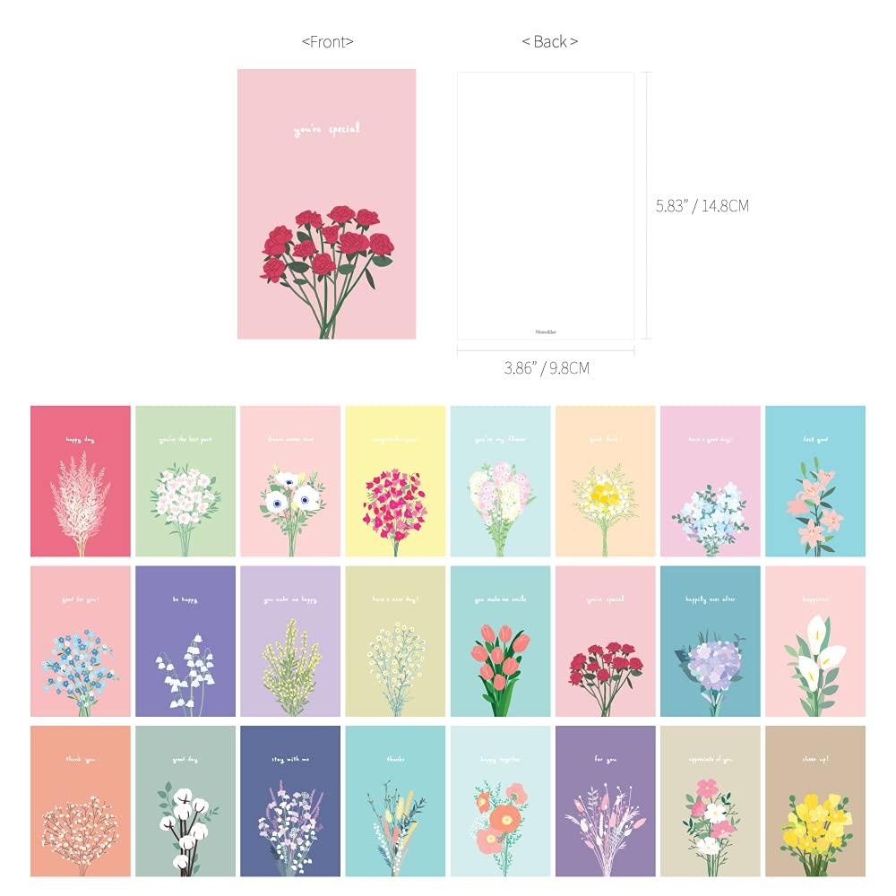 Monolike Flower for You Postcards 24 sets of emotionally designed postcards for daily beautiful rectangular postcards with a touch of and design