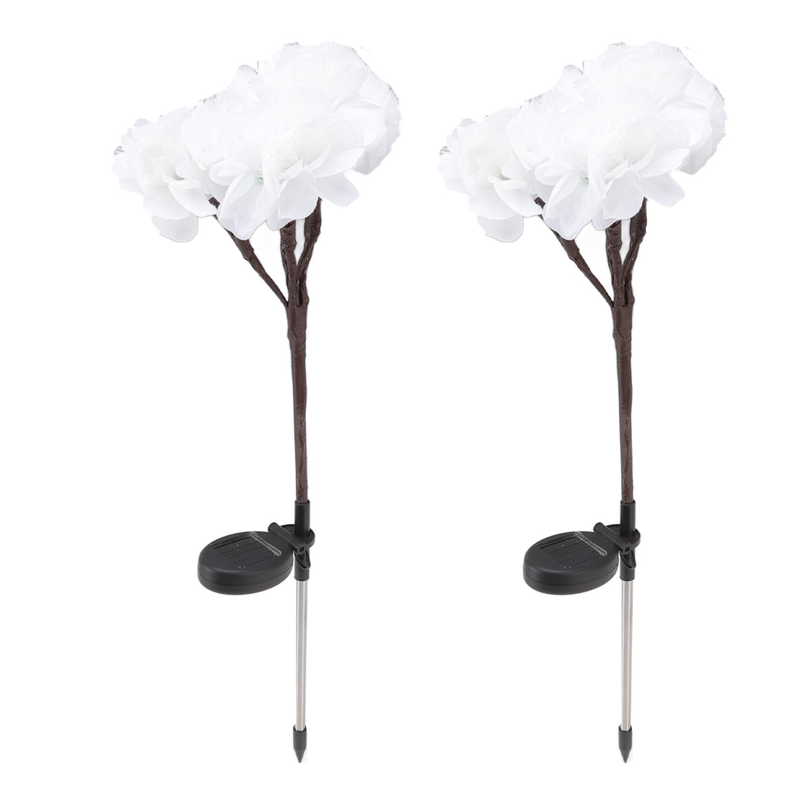 

2pcs Camellia Lights Solar Waterproof Outdoor Decorative Fairy Flower Lights for Garden