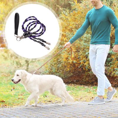 Double Bungee Dog Leash No-Tangle 360-degree Swivel Dual Dog Leash Dog Walking Training Lead Splitter for Medium Large Breeds