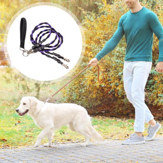 

Подвійний банджі повідець для собаки, що не заплутується, з обертовим на 360 градусів вертлюгом, подвійний повідець для вигулу та дресирування собак, розгалужувач для середніх та великих порід S червоний