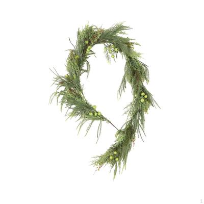 Ghirlandă Artificială de Crăciun Ratan Verde 6ft pentru Decor Acasă Ornament de Agățat pe Perete