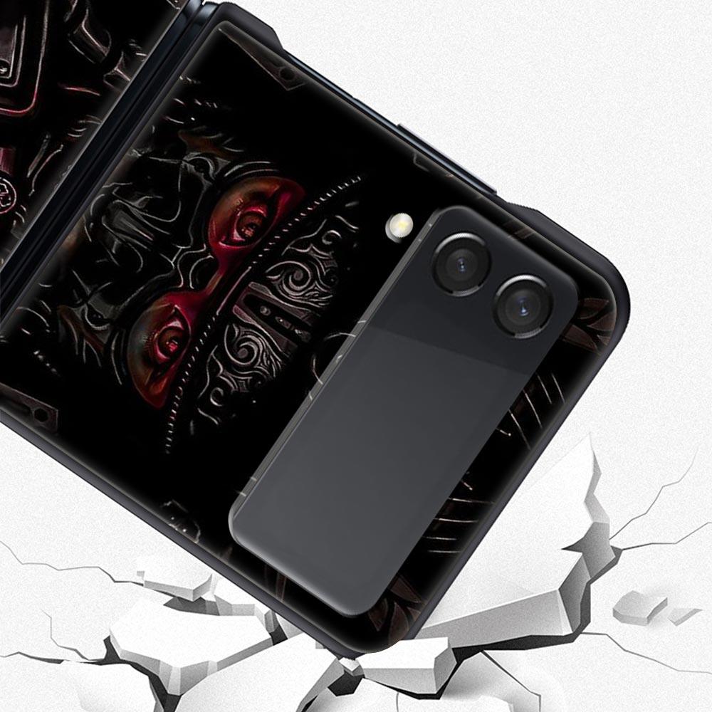 Etui na telefon Samurai Oni Mask dla Samsunga Galaxy Z Flip 3 4 5 Składana obudowa Dla Samsunga Z Flip3 Flip4 Twarde PC Fundas Pokrowiec Bumper