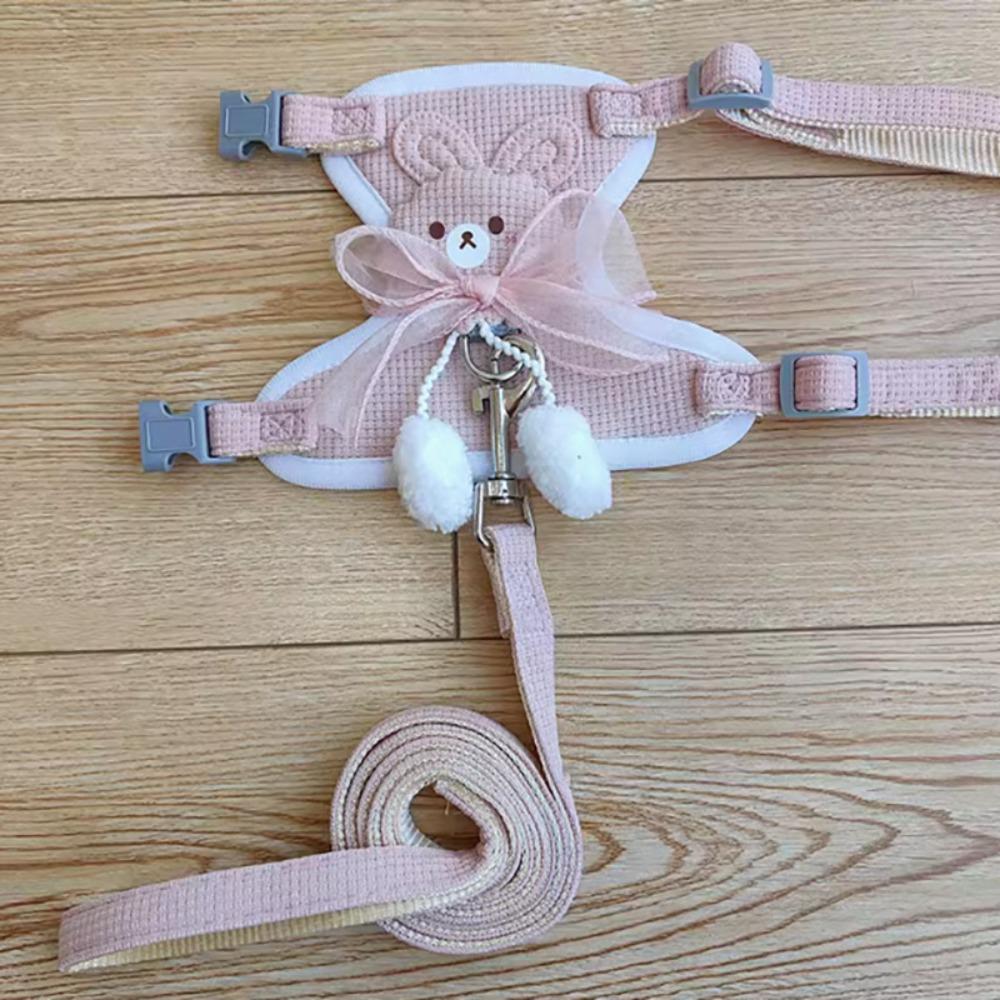 

Soft Dog Harness Vest Safety Pet Chest Strap Puppy Dog Cat Harness Leash Outdoor розовый