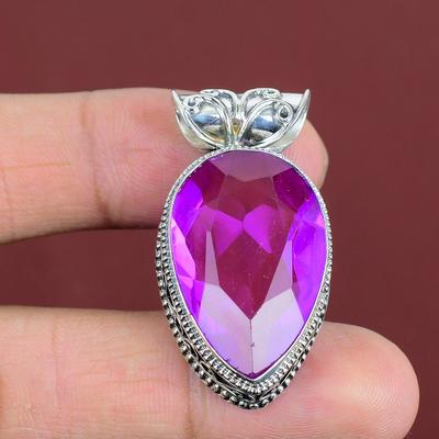 Colgante de Turmalina Rosa Facetada Colgante de Piedra Preciosa Joyería Hecha a Mano Increíble Colgante de Plata de Ley 925 Colgante Estilo Vintage Regalos de Compromiso