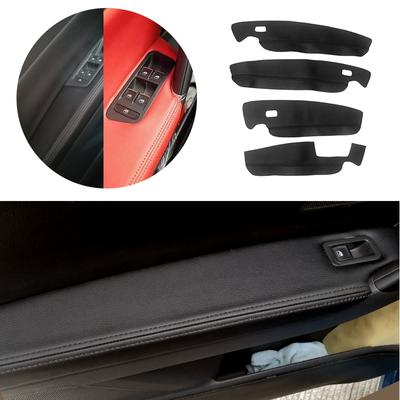 4pcs Car Microfiber Leather Interior Door Panels Guard / Door Armrest Panel Cover Sticker Trim For VW Touran 2016 2017