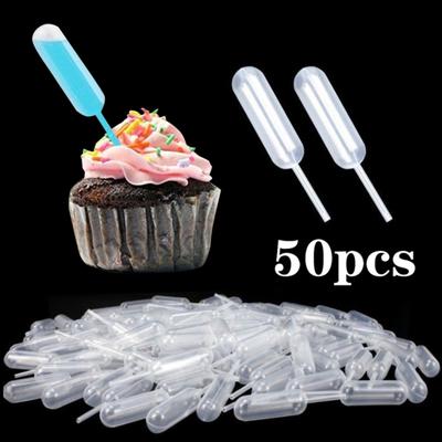 50Pcs Jam Dropper Translucent Easy To Squeeze Plastic Liquid Inject Squeezer for Chocolate