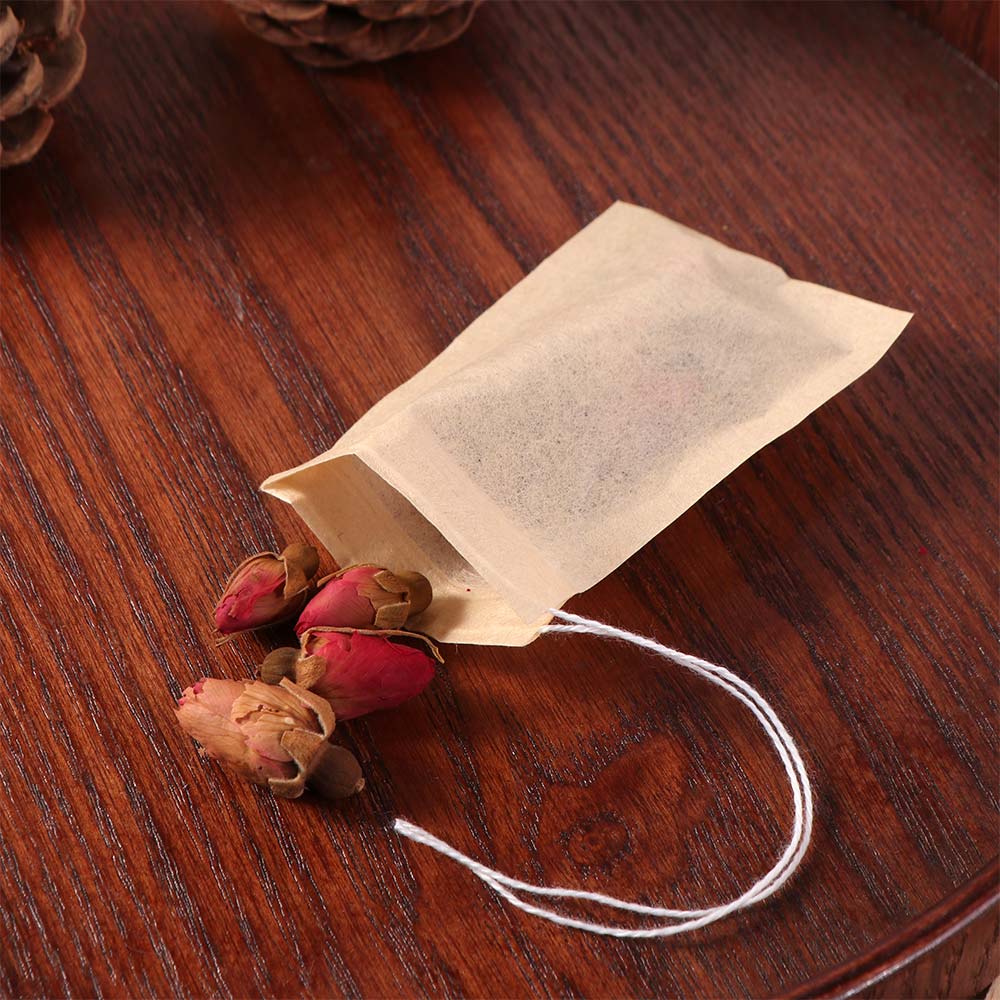 100 Pieces/set Natural Drawstring Teabags Empty Tea Filter Bags Filter Paper Tea Bag Sachet Making