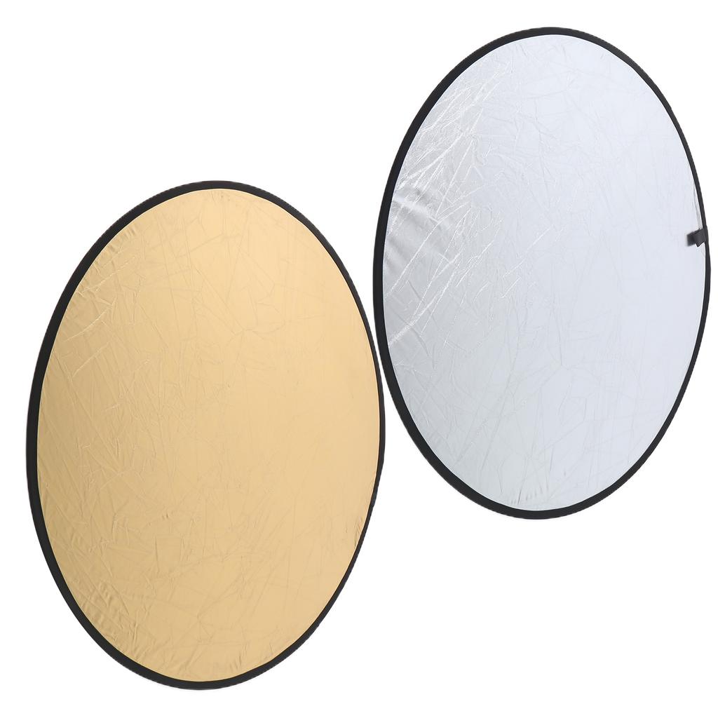 80cm 31.5in 2 in 1 Gold and Silver Photography Lighting Reflector Portable Collapsible Photo Studio Reflector with