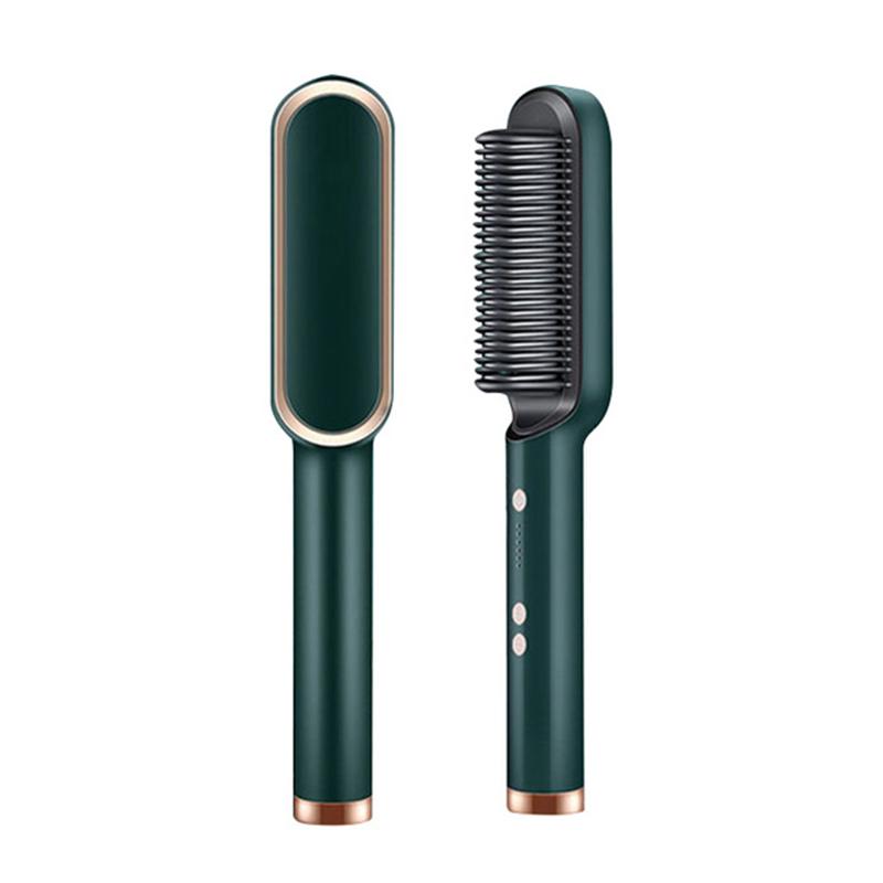 New Hair Straightener Ceramic Hot Comb 2 In 1 Electric Straighten Hair Brush Negative Ion Anti-Scalding Styling Tool