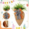17in Carrot Easter Wreath with Black and White Burlap Bow Easter Rope Carrot Door/ Wall Decor Home Party Decorations for Spring