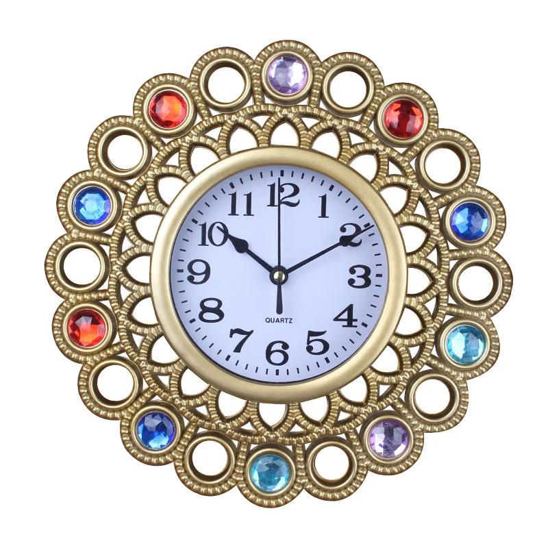 Living Room Clock Creative European Wall Clock Retro Art Wall Watch Decorative Wall Clock Home Silent Fashion Clock for Study