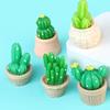 Mini Artificial Cactus Plants in Pot Miniature Potted Green Cactus Figurine for DIY Micro Landscape Fairy Garden Accessories Plant Pots Bonsai Crafts