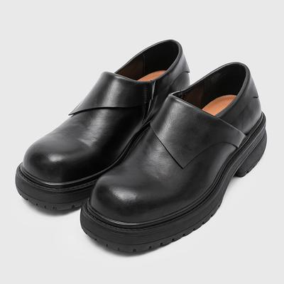 Sneakers in Pelle Nere con Suola Spessa, Rialzanti, per Uomo con Testa Grande, Nuove, da Pendolare, per Coppia, Casual, Scarpe Derby