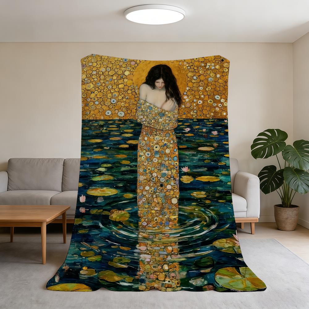 

Blanket Super Warm Comfortable Plush Throw K-Klimt Blanket G-Gustav Kiss Child Home Sofa Bedroom The Gift 75x90cm