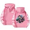 Unisex Bluza z Kapturem Anime Zapinana na Zamek Luźny Krój Długi Rękaw Bluza Jesienna Codzienna