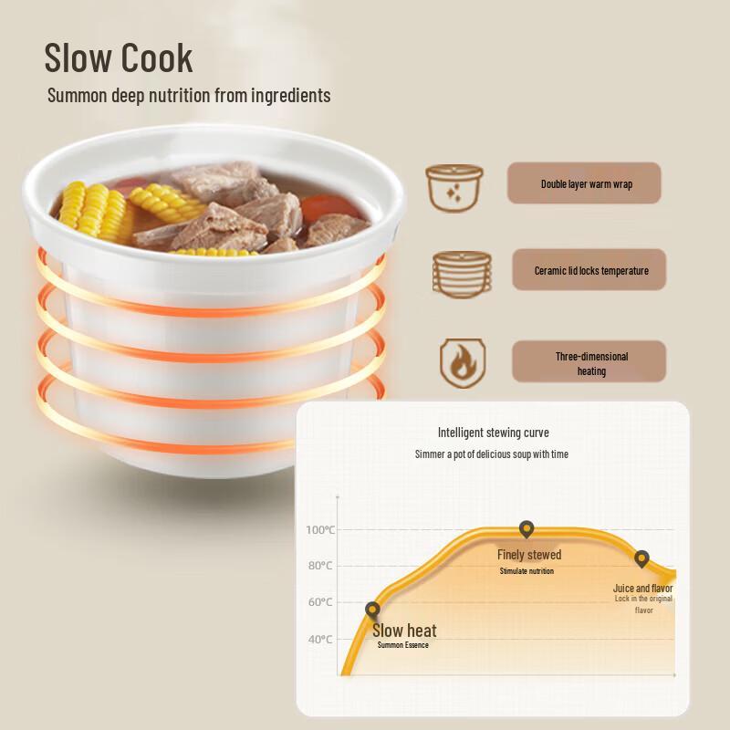 BEAR Electric Ceramic Stew Pot (3L) CN Plug (adapter Included)