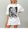 Dolly Parton T Shirt White Black & White Portrait Country Music Singer Graphic