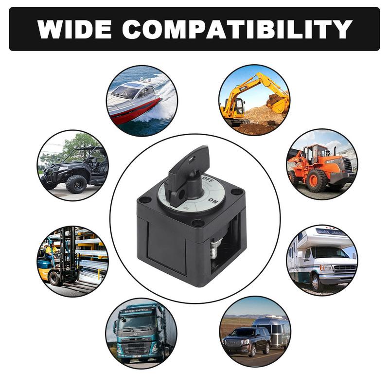 300A DC 48W Single Battery 2 Position Mass Switch With Locking Key Marine Isolator Disconnect Rotary For Camping RV Truck Boat