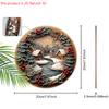 Rustic Christmas Wooden Sign with Snowy House Pattern - Navidad Round Sign for Front Door, Wall Hanging Decor - Ideal Christmas Decor