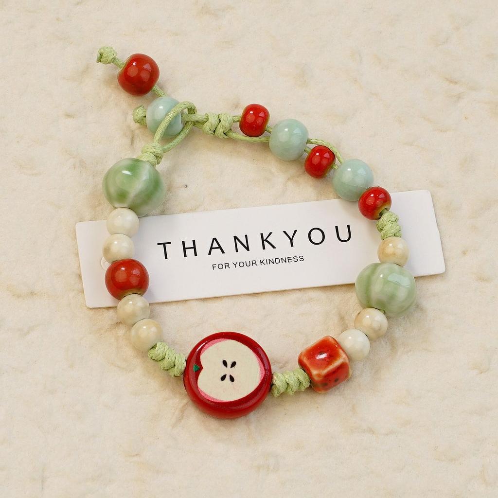 Ceramic beaded bracelet small fresh ancient style national style simple bracelet summer