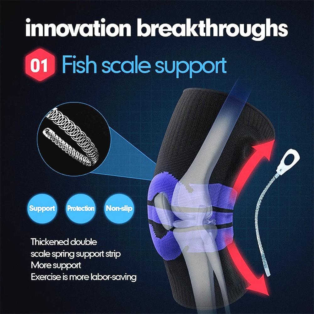 Silicone Full Knee Brace Strap Patella Medial Support Dropshipping Compression Protection Sports Fitness Pads Running Basketball