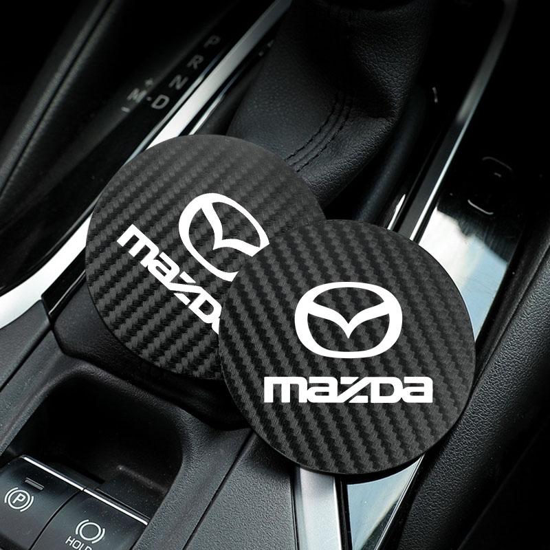2Pcs Car coaster water anti slip pad silicone waterproof interior accessories For Mazda 3 6 CX5 2 CX3 CX9 MX5 RX8 Axela Demio