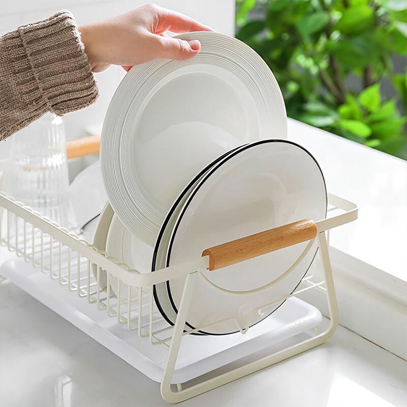 YouShu Portable Wooden Handle Dish Drying Rack