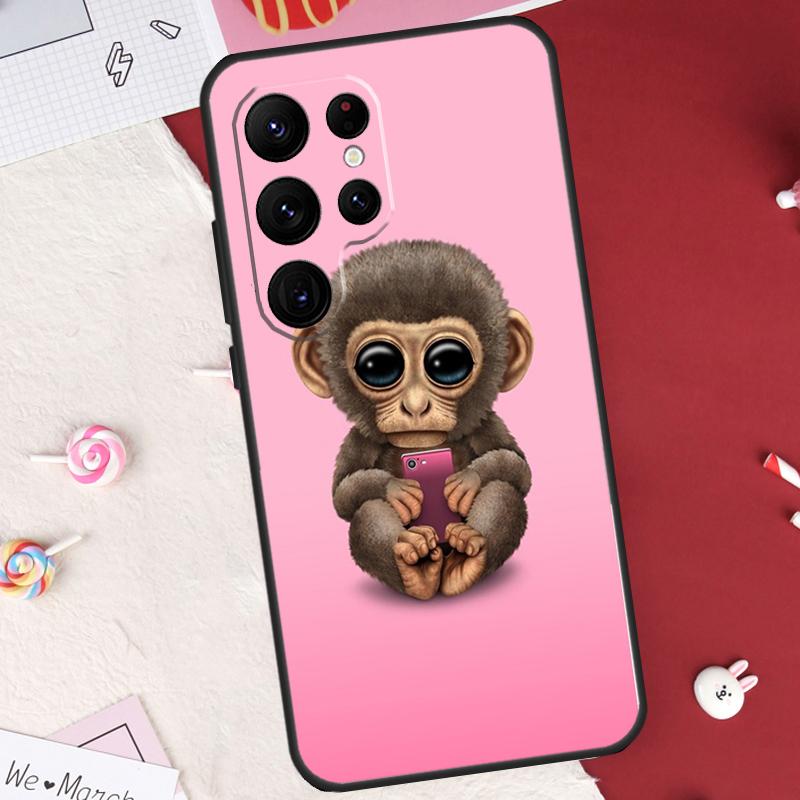 Monkey Gorilla Ape Baby Case For Samsung Galaxy S25 FE S23 FE S20 S21 S22 S24 S25 S26 Ultra S10 S25 Plus Cover Shell