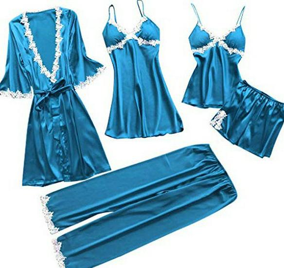 2019 Europäischer & Amerikanischer Damen Übergröße Sexy Pyjama Set: Sommer Braut Morgenmantel mit halben Ärmeln & Bademantel