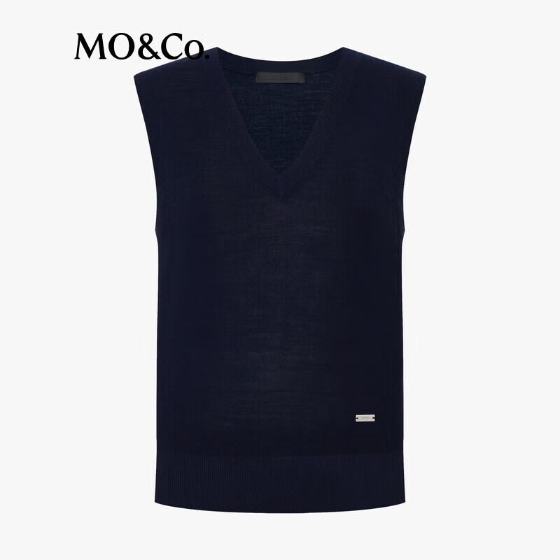 MO&Co. 100% Lamb Wool V-Neck Knitted Vest