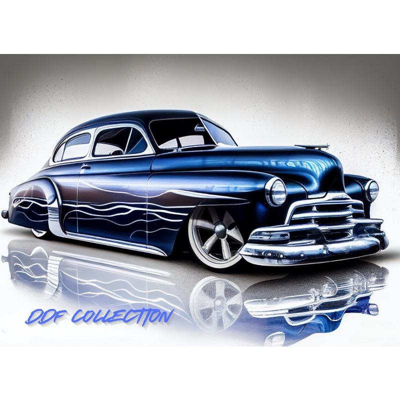 Famous Brand Chevy Vintage Cars Poster Watercolor Canvas Painting Luxurious Wall Art for Man Cave Room Home Decor Car Lover Gift