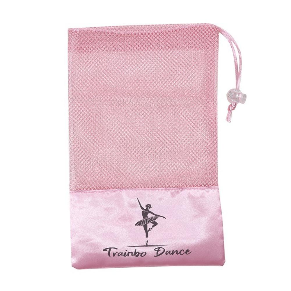 Практичная портативная сумка-чехол для хранения танцевальной обуви дышащая сетчатая сумка-ручка для танцевальной обуви сумка-органайзер на шнурке для балета для девочек розовый 1090₽