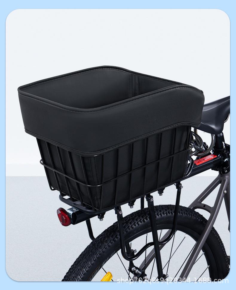 Mountain Bike Dog Seat Belt & Front Basket with Helmet Storage