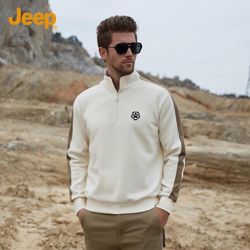 

JEEP Men s Half-Zip Stand-Collar Sweatshirt L