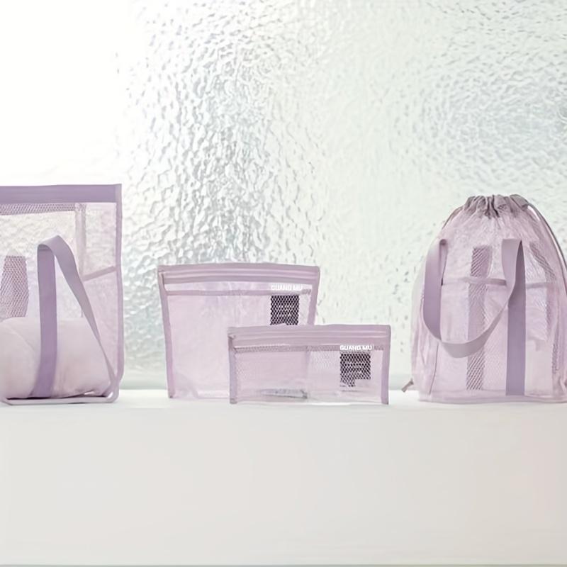 Mini Mesh Toiletry Bag Polyester Travel Organizer Pouches with Zipper Portable Toothbrush & Toothpaste Storage Lightweight & Versatile Use