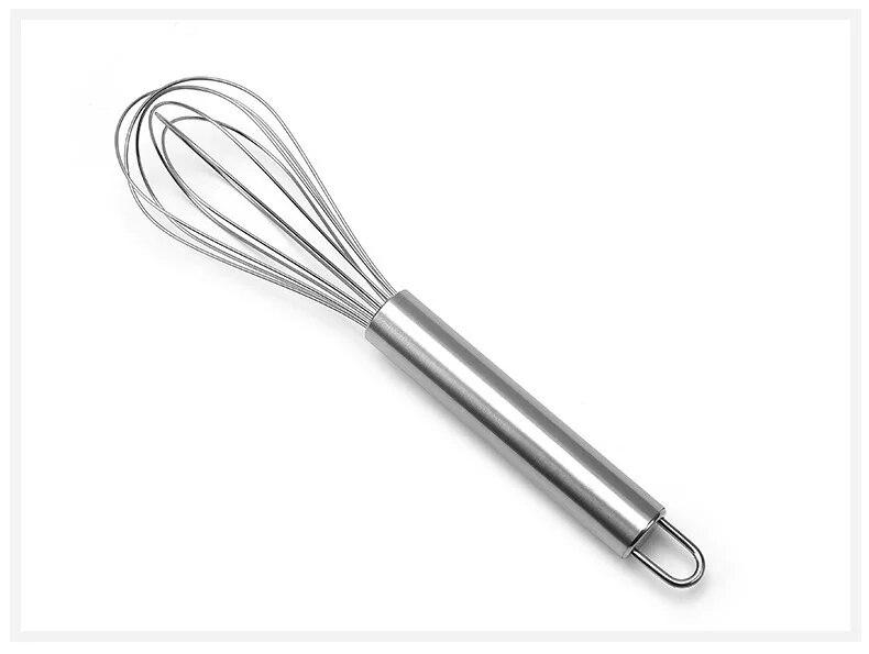 

1 шт., венчик, венчик для взбивания яиц из нержавеющей стали, блендер, миксер, для смешивания, взбивания, взбивания и перемешивания, инструменты для выпечки, кухонный гаджет серебряный