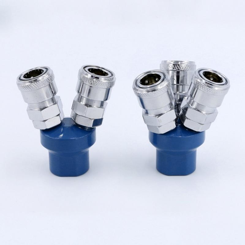 Universal 2/3 Way Air Hose Splitter Air Compressor Quick Connect Pneumatic Fittings Air Hose Connector Easy to Use