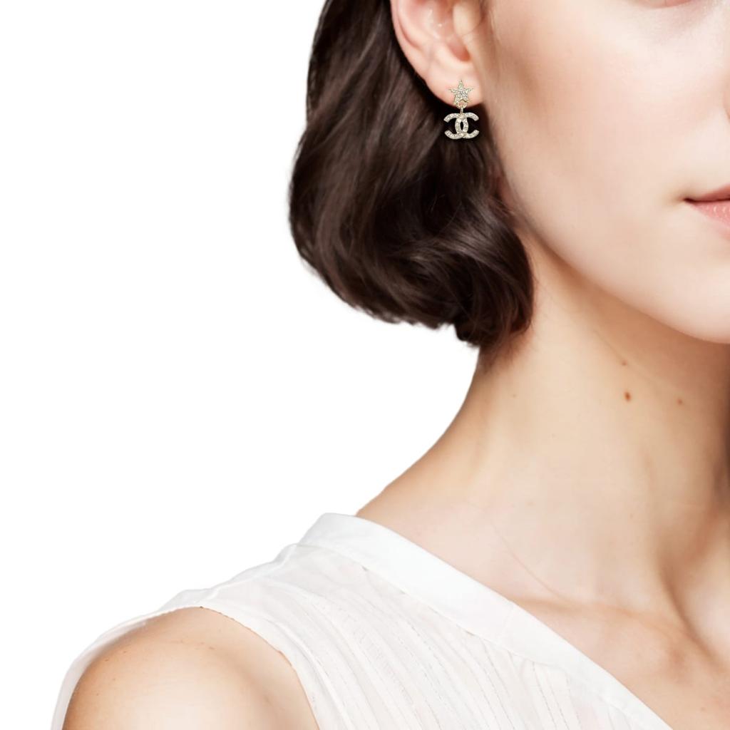 CHANEL Metal, Crystal, Semi Precious Stone Earrings Women's Gold ABB278-B13552-NQ106