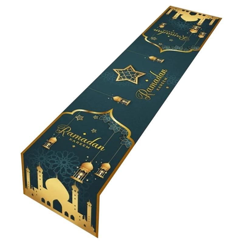 

Eid Mubaraks Tablecloth Ramadans Decoration for Home Islamic Muslims Party Supplies Handmade Table Runner Table Setting 1