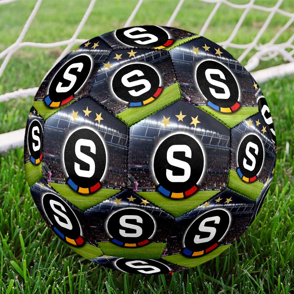 1 pz Pallone da Calcio Indoor Sparta Praga Colorato Per Tutte le Età Cucito a Macchina PVC Pronto per la Competizione Resistente Ad Alto Rimbalzo HE3