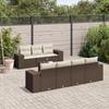 VidaXL Garden Lounge Set with Cushions 8 Pcs, Sofas with Backrest, Furniture Set, Patio Terrace Furniture, Brown 3222332