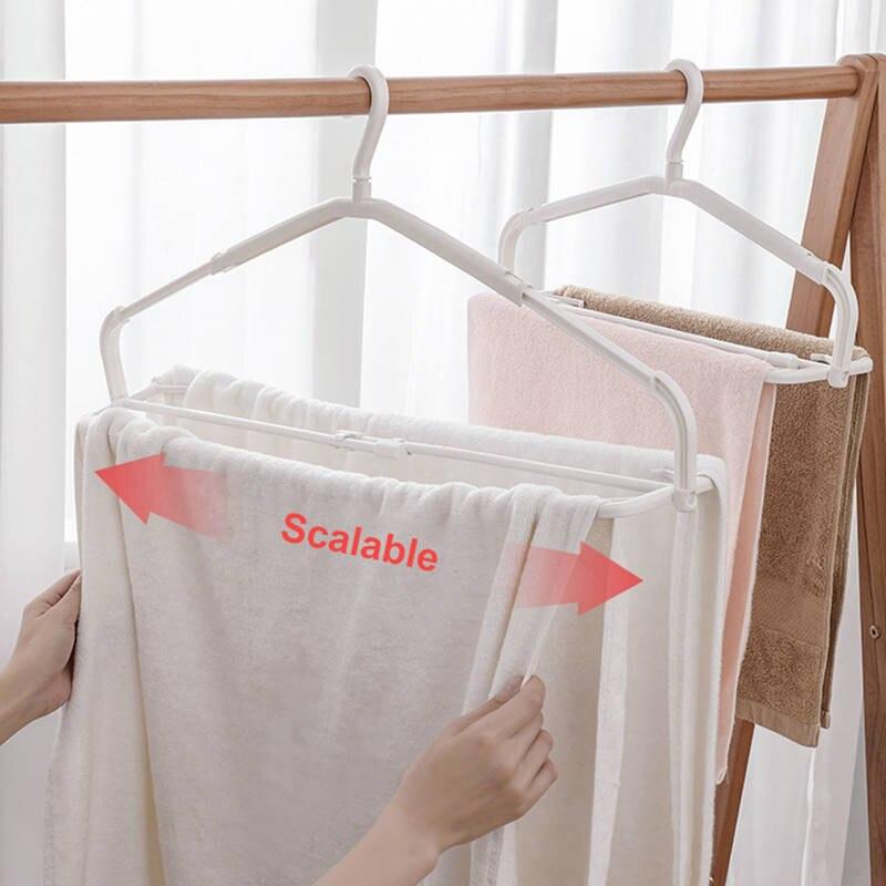 Household Retractable Folding Hanger Balcony Windproof Drying Rack Non-Slip Towel Towel Drying Rack Hanger