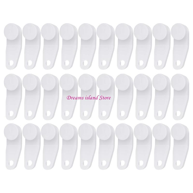 

30/60Pcs Window Curtain Track Hooks Traverses Rod Plastic Gliders Home Decors HX6C