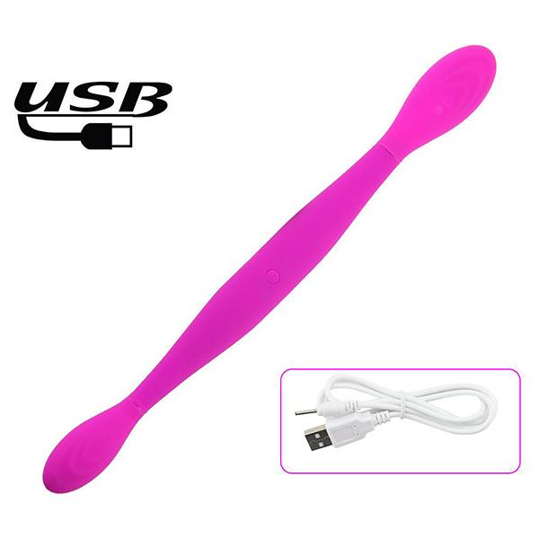 Double Dong Dildo Rechargeable Two Shock Ends Realistic Dildo Female Masturbator Sex Toys for Women