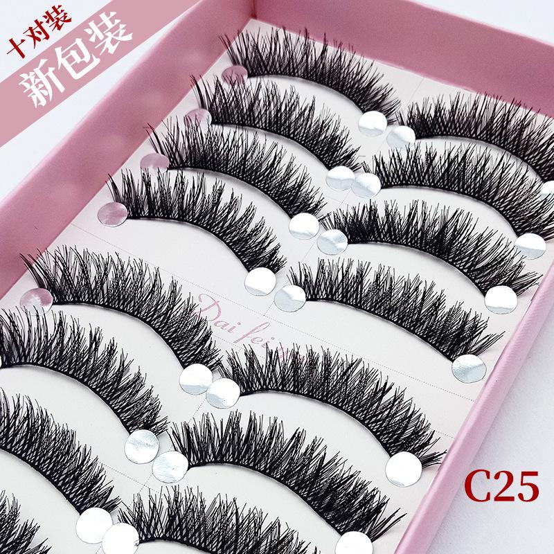 

Dai Fei Yan Handmade Natural Short Cross-Dense False Eyelashes (10 Pairs) C25#