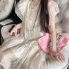 French Cute Age-reducing Small Flying Sleeve Dress Women's Summer New Temperament Loose Short Fairy Dress Fresh