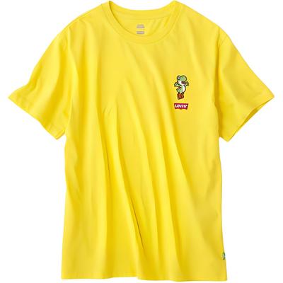 Camiseta de Manga Corta con Cuello Redondo y Estampado de Dibujos Animados Levis X Mario Spagolla Camisetas para Hombre 22491-0710